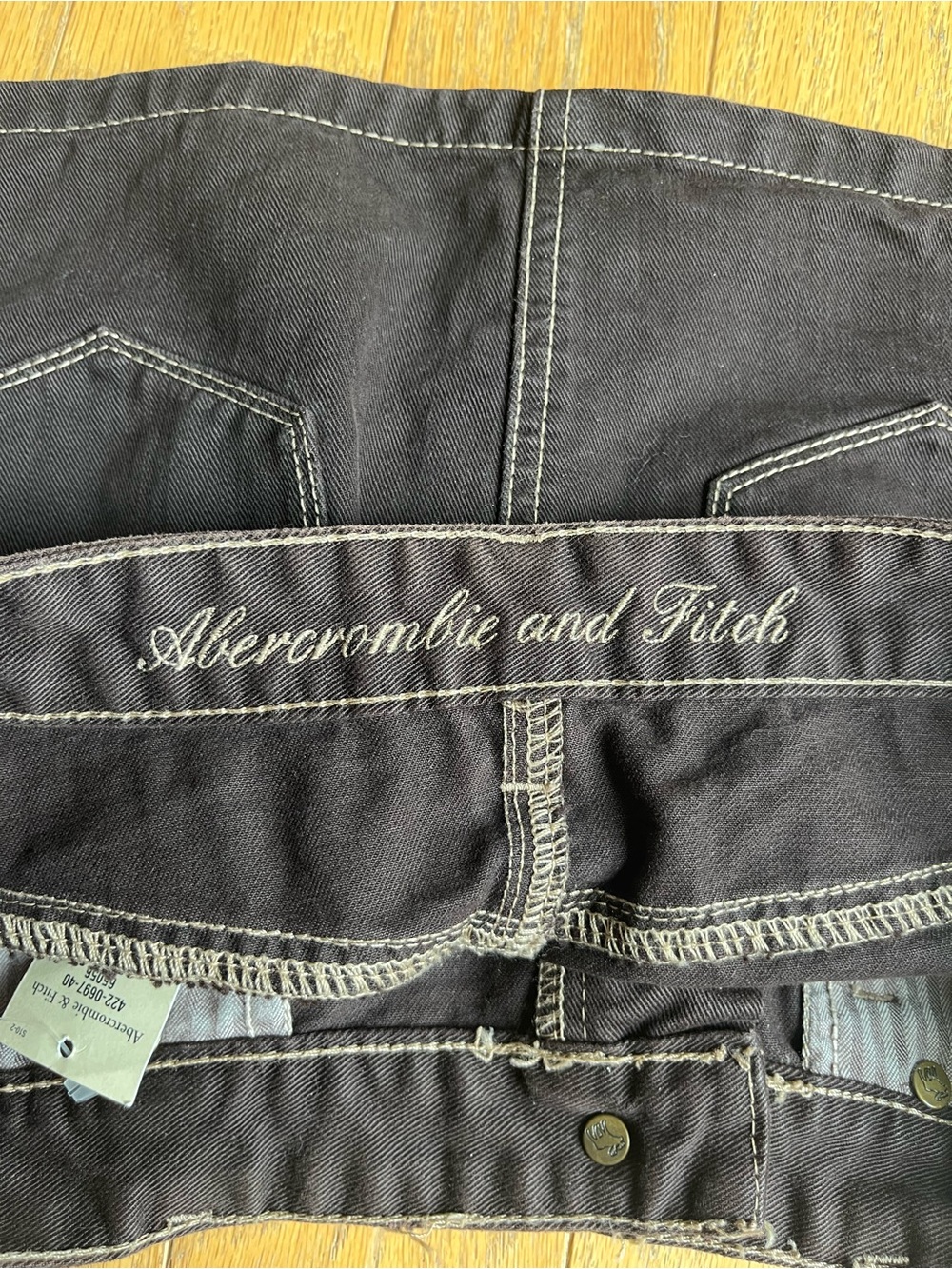 Abercrombie & Fitch Brown Mini Skirt with Cream Colored Stitching - Picture 3 of 7